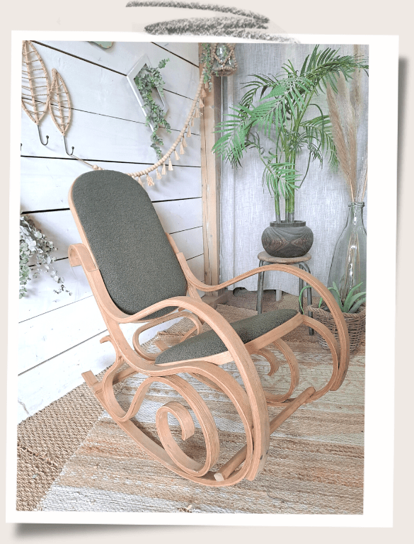 Rocking-chair ancien avant et après relooking